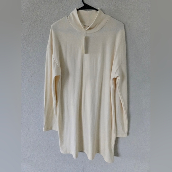 Copper Key Sweater Dress Women Sz L Beige Long Sleeves Bodycon Turtle New - Picture 2 of 9